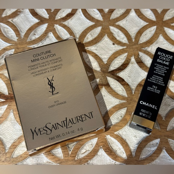 Luxury Bundle YSL Couture Mini Clutch and Chanel Rouge Lipstick in Honey Bliss